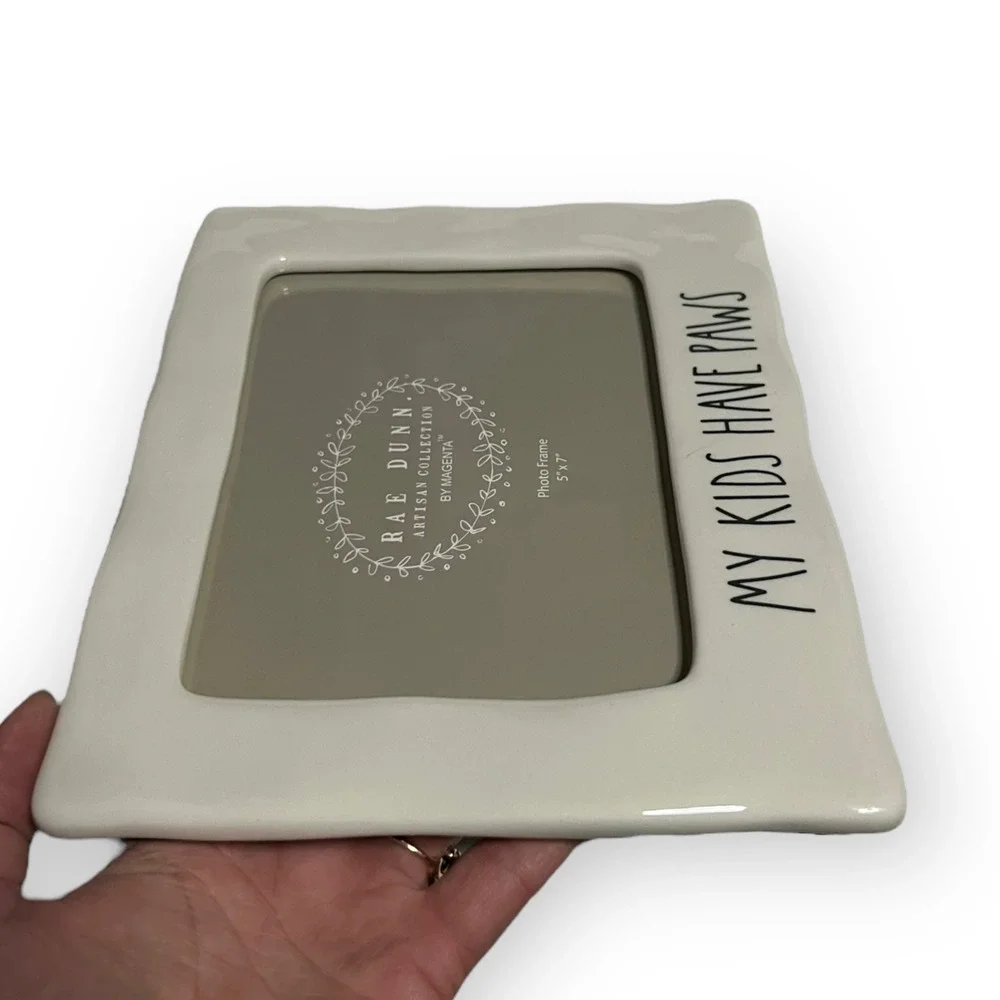 Rae Dunn Artisan Collection White & Black Ceramic My Kids Have Paws Photo Frame - Picture 4 of 11